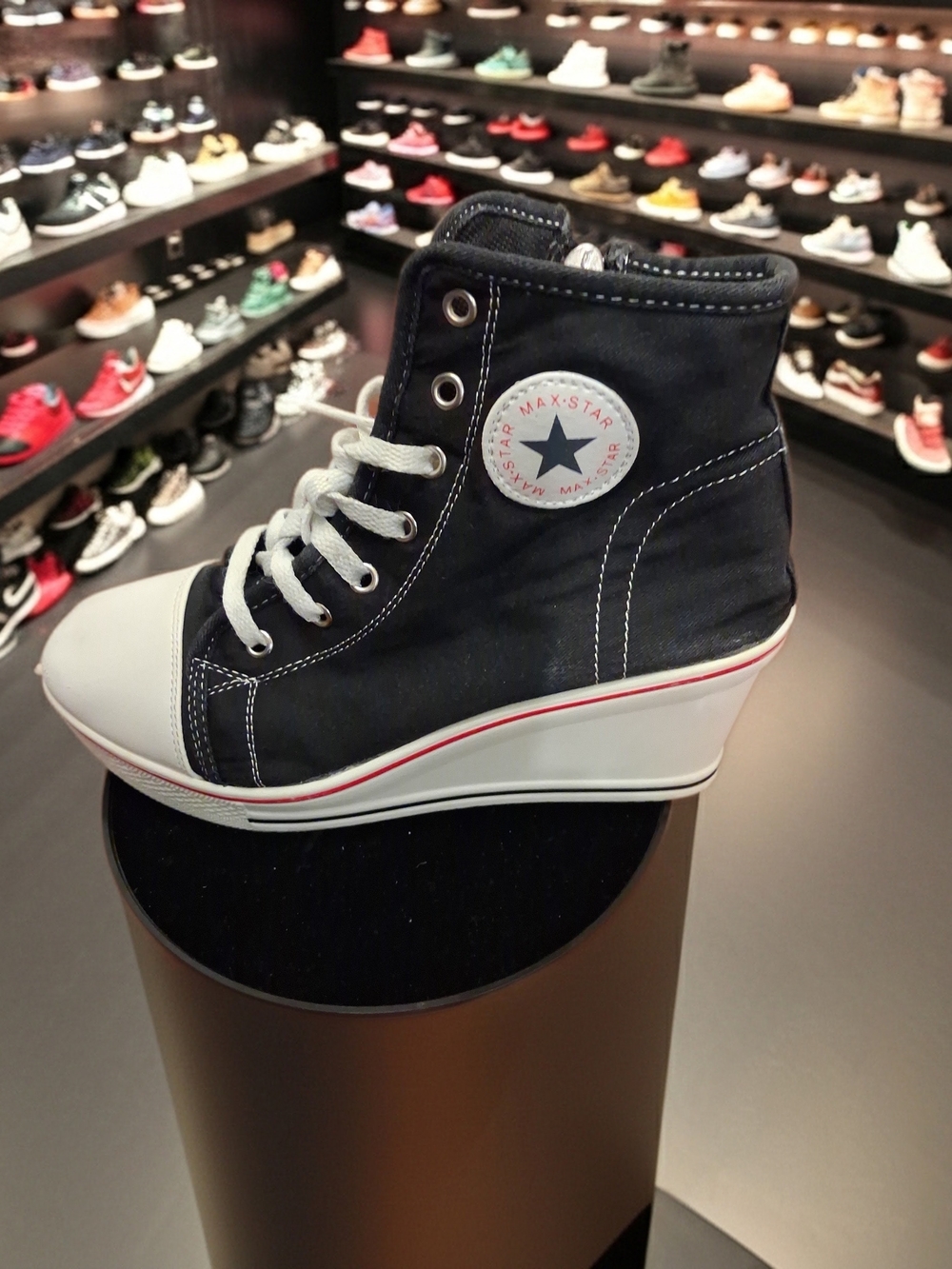 BLACK Wedge High-Top Sneaker Platform SIZE US 8.5-9